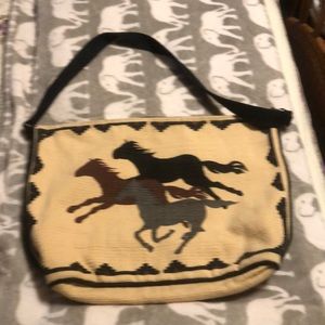 Canvas bag with horses